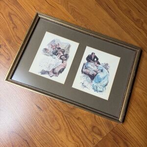 Vintage Framed Art Prints MCM Harrison Fisher Greatest Moments of a Girls Life